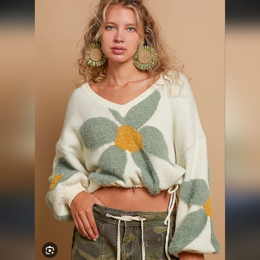 POL Floral Patterned Women's Sweater_M